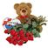 red roses with teddy and chocolates. Jamaica